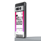 hollywood boarding pass ticket back phone cover | glass case for google pixel 7 pro