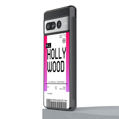 hollywood boarding pass ticket back phone cover | glass case for google pixel 7 pro