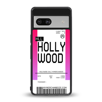 hollywood boarding pass ticket back phone cover | glass case for Google Pixel 7