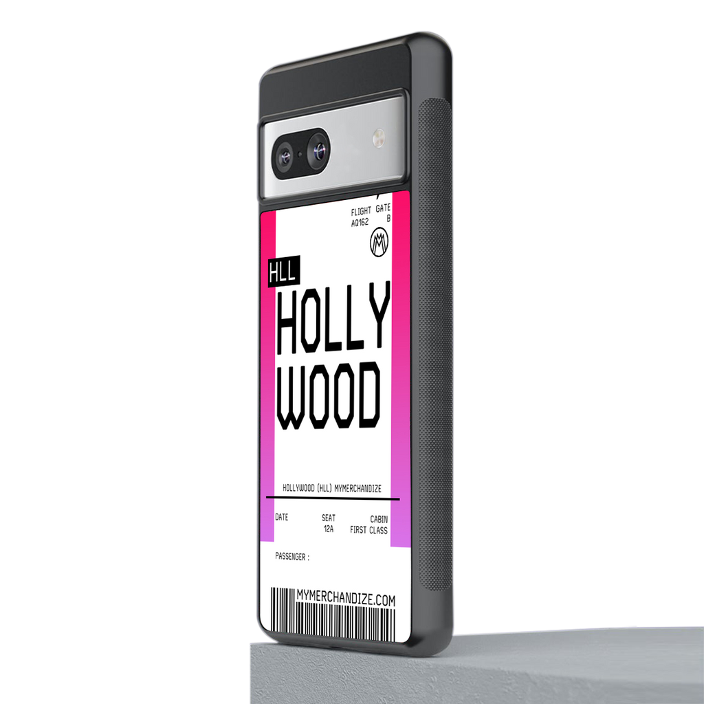 hollywood boarding pass ticket back phone cover | glass case for Google Pixel 7