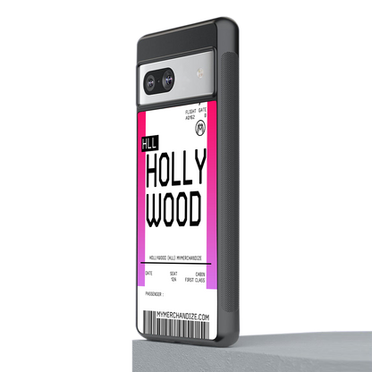 hollywood boarding pass ticket back phone cover | glass case for Google Pixel 7A