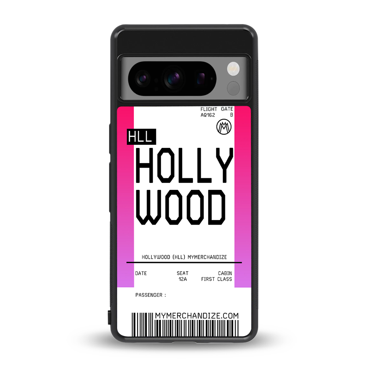 hollywood boarding pass ticket back phone cover | glass case for google pixel 8 pro