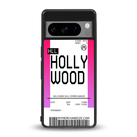 hollywood boarding pass ticket back phone cover | glass case for google pixel 8 pro