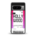 hollywood boarding pass ticket back phone cover | glass case for google pixel 8 pro