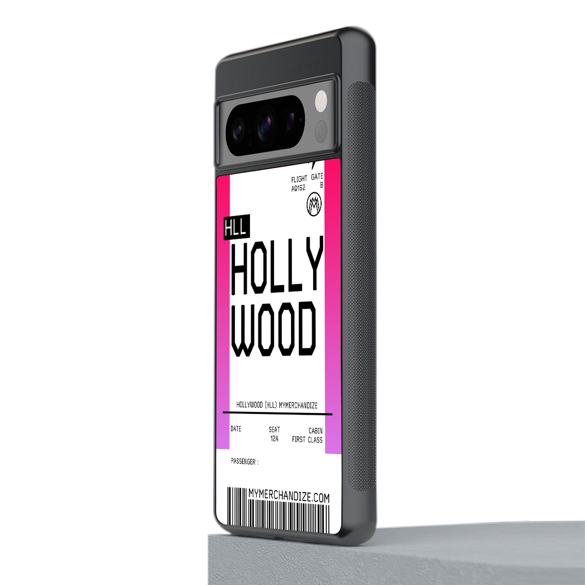 hollywood boarding pass ticket back phone cover | glass case for google pixel 8 pro