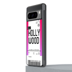 hollywood boarding pass ticket back phone cover | glass case for google pixel 8 pro