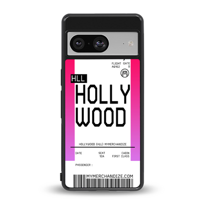 hollywood boarding pass ticket back phone cover | glass case for Google Pixel 8