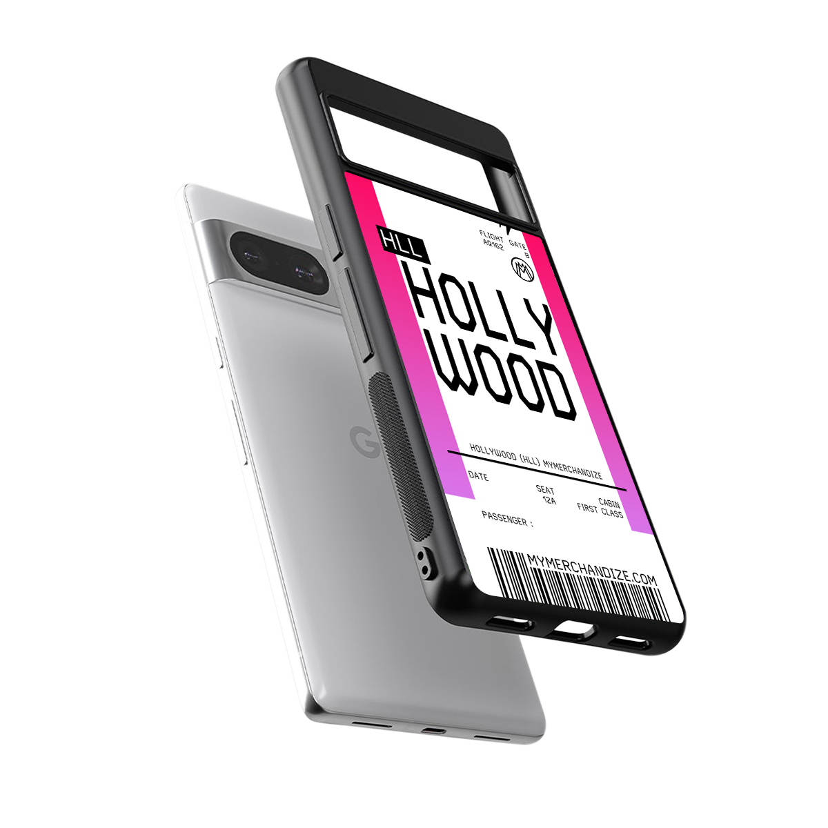hollywood boarding pass ticket back phone cover | glass case for Google Pixel 8