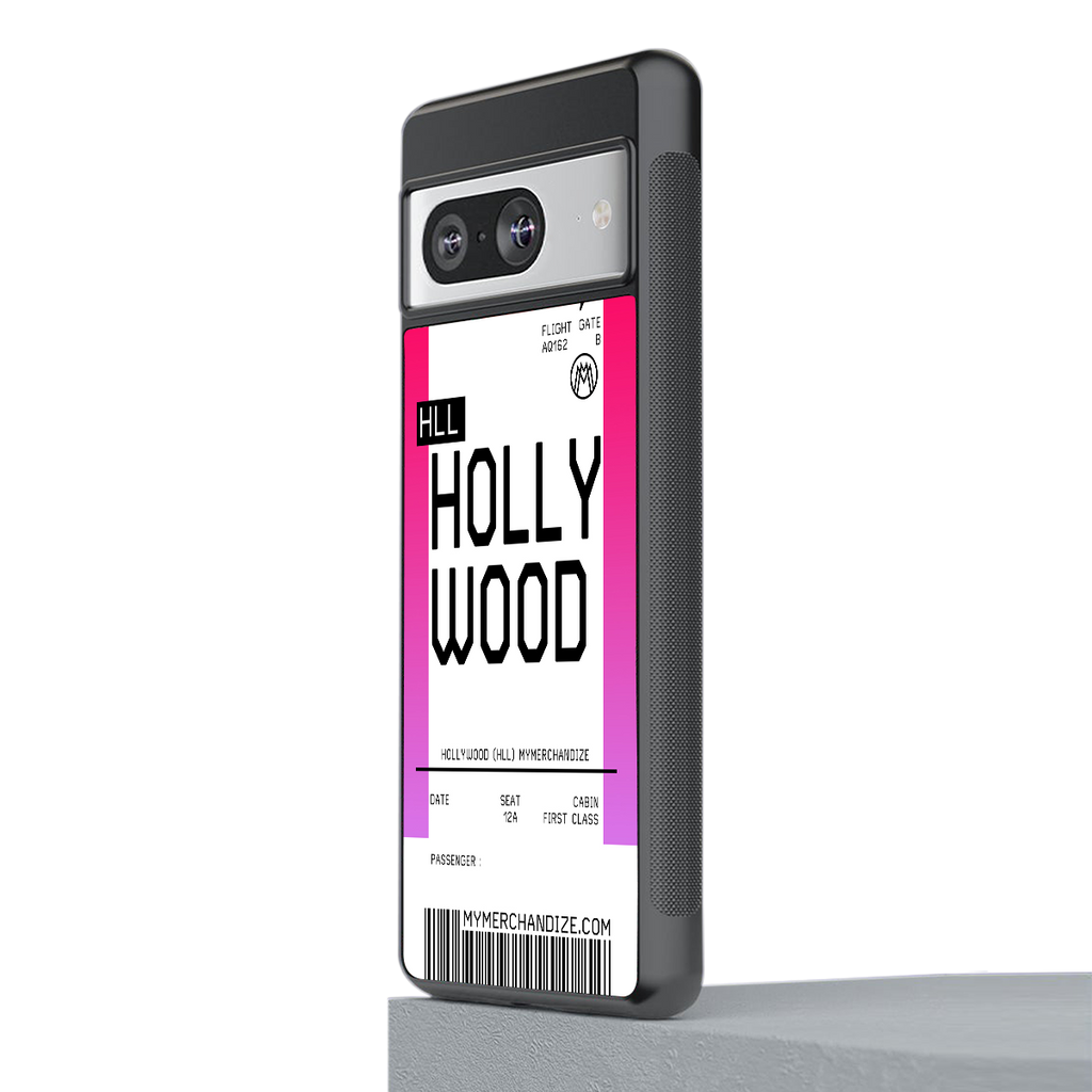 hollywood boarding pass ticket back phone cover | glass case for Google Pixel 8