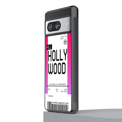 hollywood boarding pass ticket back phone cover | glass case for Google Pixel 8