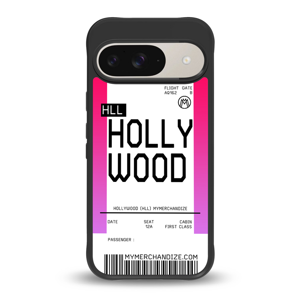 hollywood boarding pass ticket back phone cover | glass case for google pixel 9