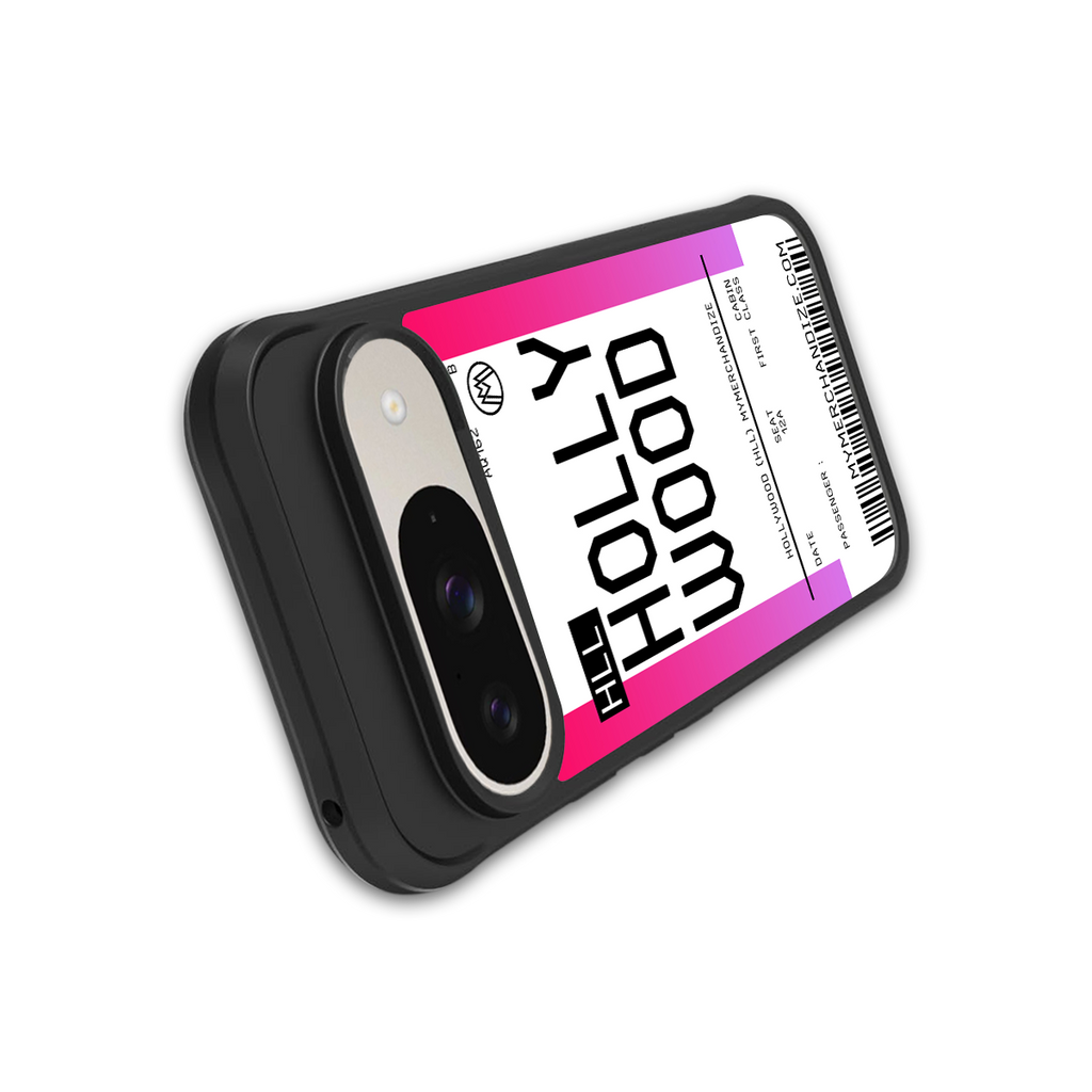 hollywood boarding pass ticket back phone cover | glass case for google pixel 9