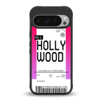 hollywood boarding pass ticket back phone cover | glass case for google pixel 9 pro