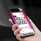 hollywood boarding pass ticket back phone cover | glass case for google pixel 9 pro xl
