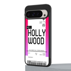 hollywood boarding pass ticket back phone cover | glass case for google pixel 9 pro