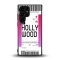 hollywood boarding pass ticket back phone cover | glass case for samsung galaxy s23 ultra