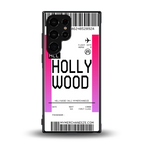 hollywood boarding pass ticket back phone cover | glass case for samsung galaxy s23 ultra