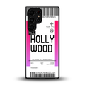 hollywood boarding pass ticket back phone cover | glass case for samsung galaxy s25 ultra