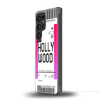 hollywood boarding pass ticket back phone cover | glass case for samsung galaxy s25 ultra