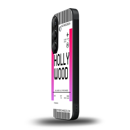 hollywood boarding pass ticket back phone cover | glass case for samsung galaxy s24 fe