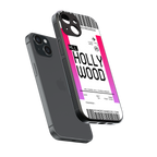 hollywood boarding pass ticket back phone cover | glass case for iphone 15