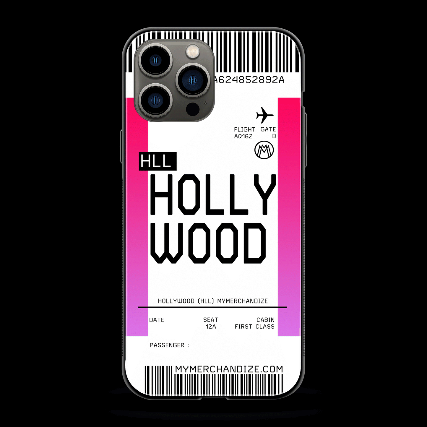 Hollywood Boarding Pass Ticket Phone Cover | Glass Case