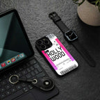 hollywood boarding pass ticket back phone cover | glass case for iphone 14 pro max