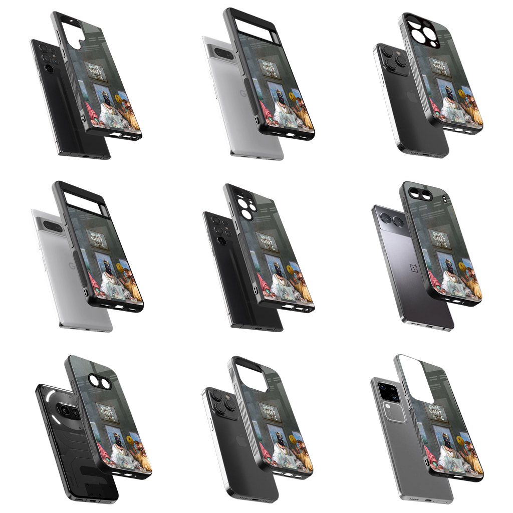 Durable Glass Back Mobile Case for iPhone, Samsung, OnePlus, Google Pixel, Redmi, Vivo, Oppo