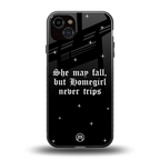 homegirl back phone cover | glass case for iphone 15 plus