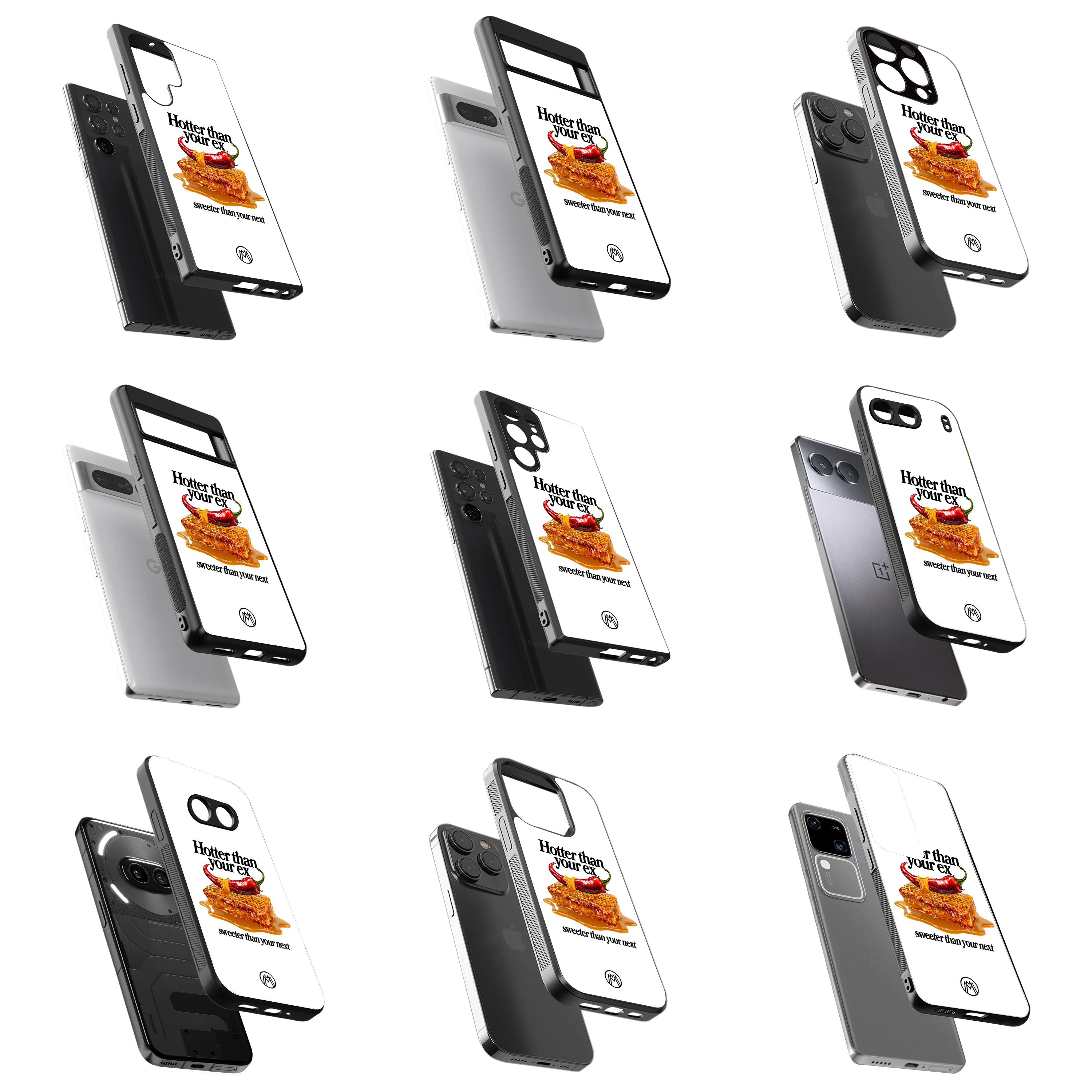 Durable Glass Back Mobile Case for iPhone, Samsung, OnePlus, Google Pixel, Redmi, Vivo, Oppo