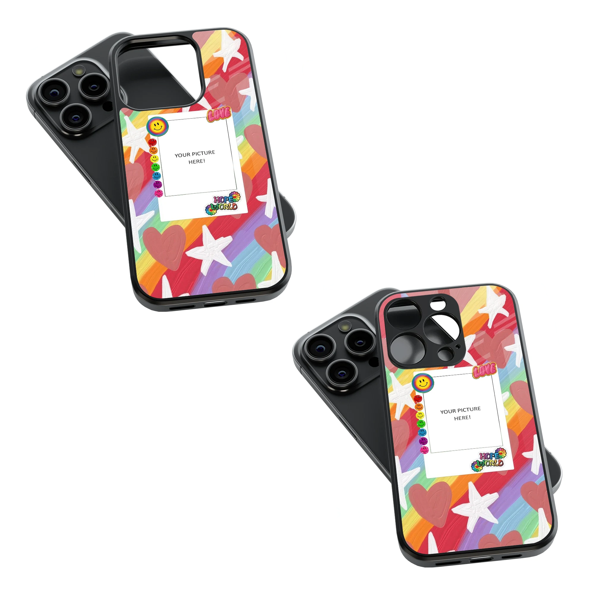 Polaroid Personalised Glass Phone Case