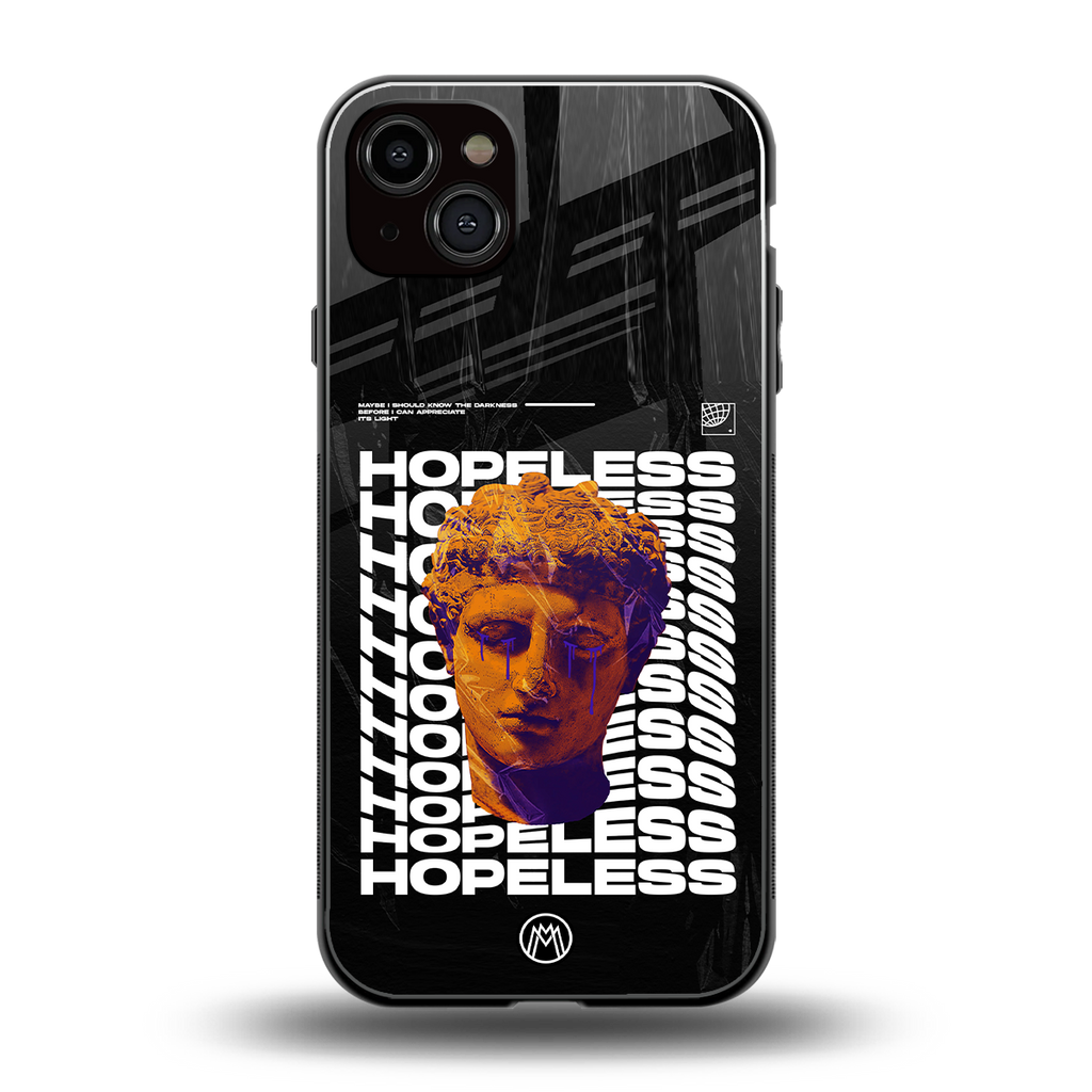 hopeless greek back phone cover | glass case for iphone 15 plus