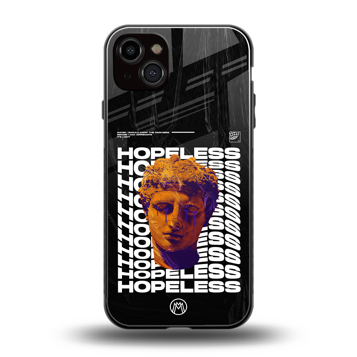 hopeless greek back phone cover | glass case for iphone 15 plus