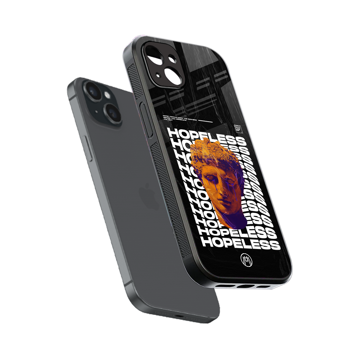 hopeless greek back phone cover | glass case for iphone 15 plus