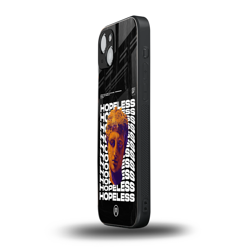 hopeless greek back phone cover | glass case for iphone 14 plus