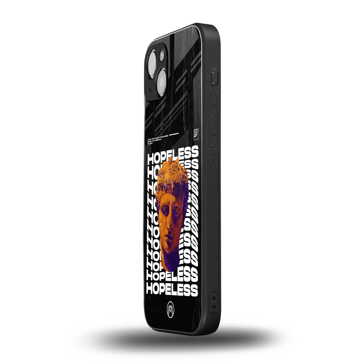 hopeless greek back phone cover | glass case for iphone 14 plus