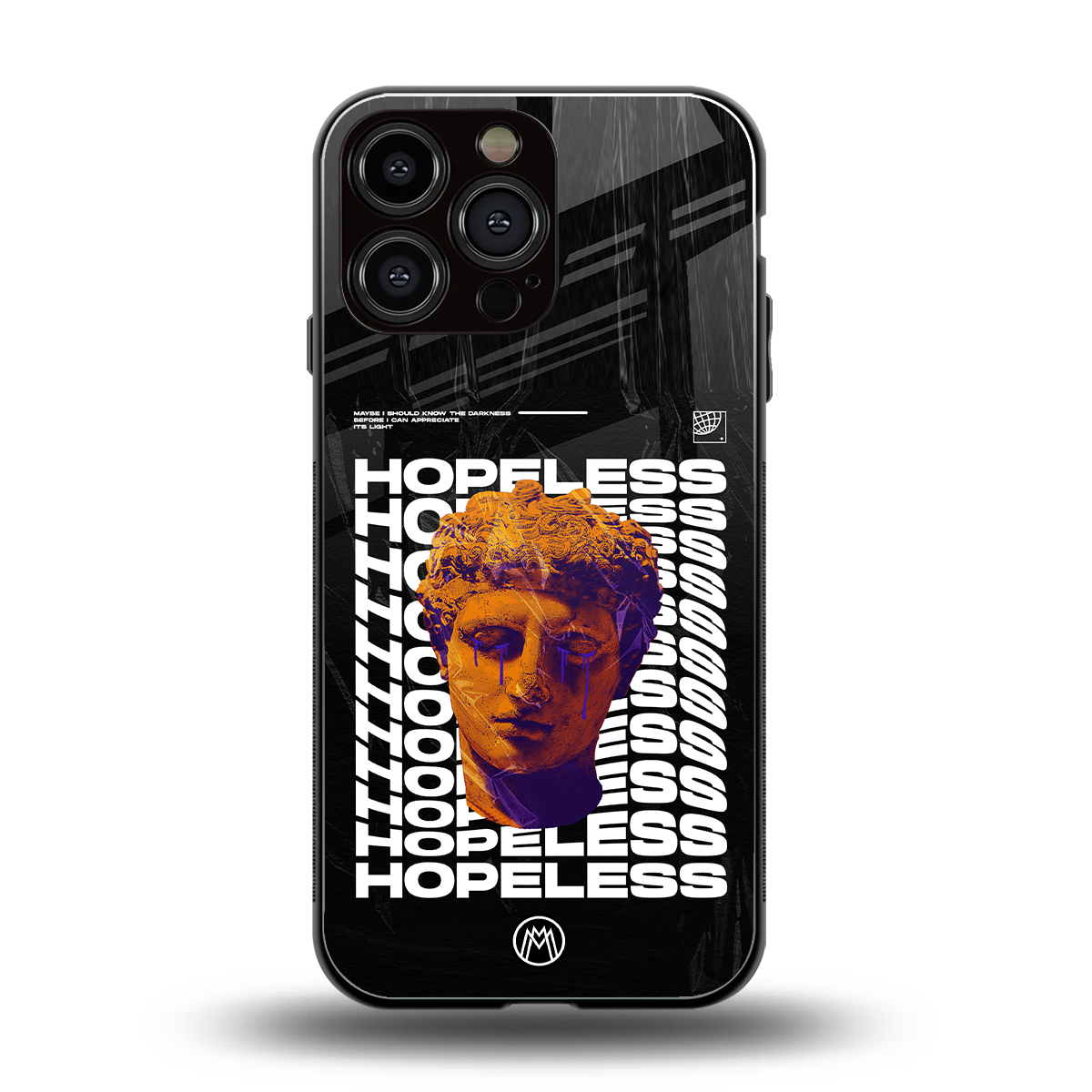hopeless greek back phone cover | glass case for iphone 15 pro max