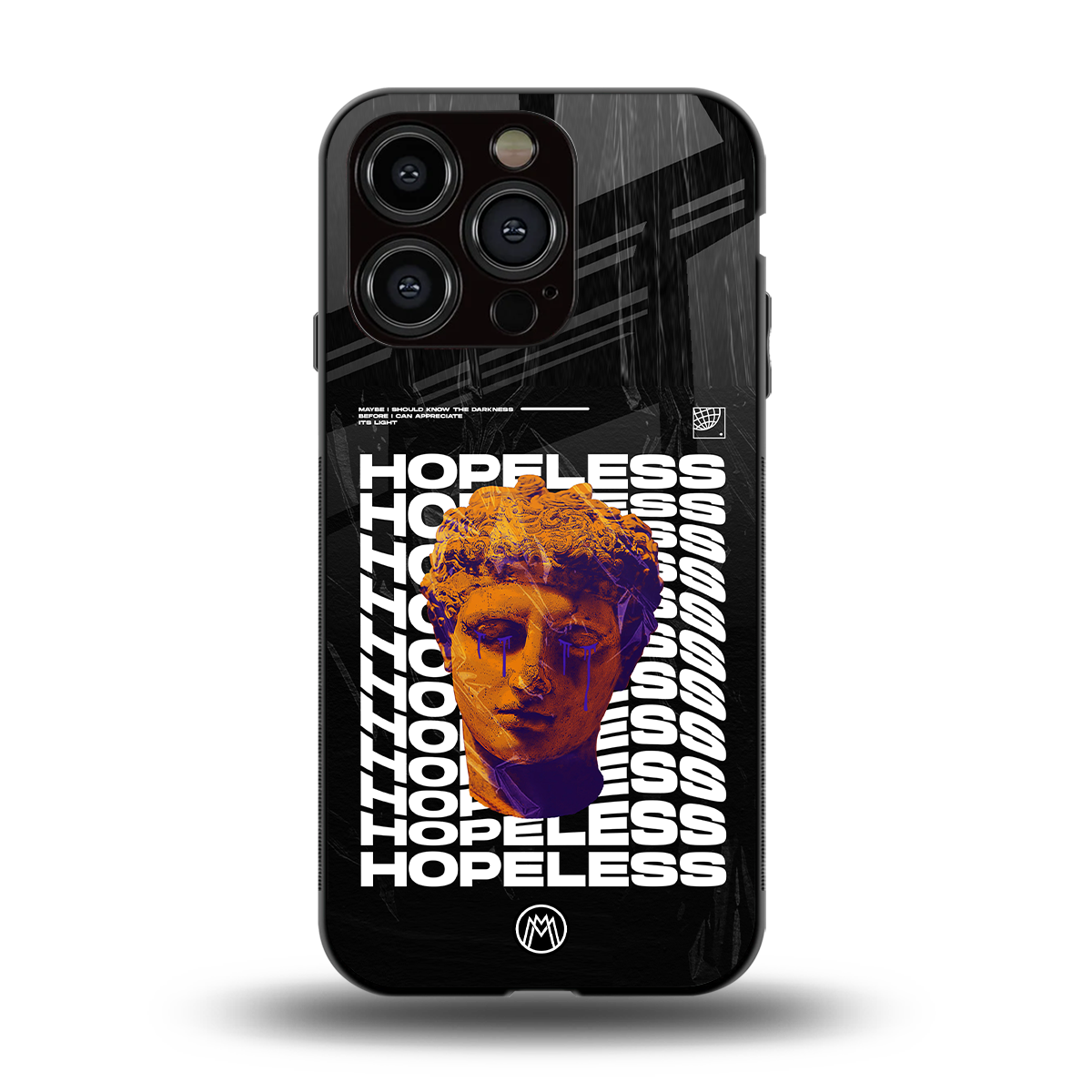 hopeless greek back phone cover | glass case for iphone 15 pro