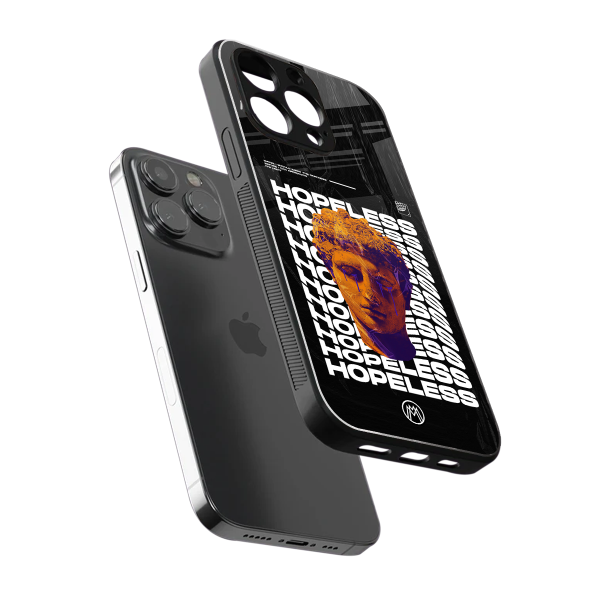 hopeless greek back phone cover | glass case for iphone 15 pro
