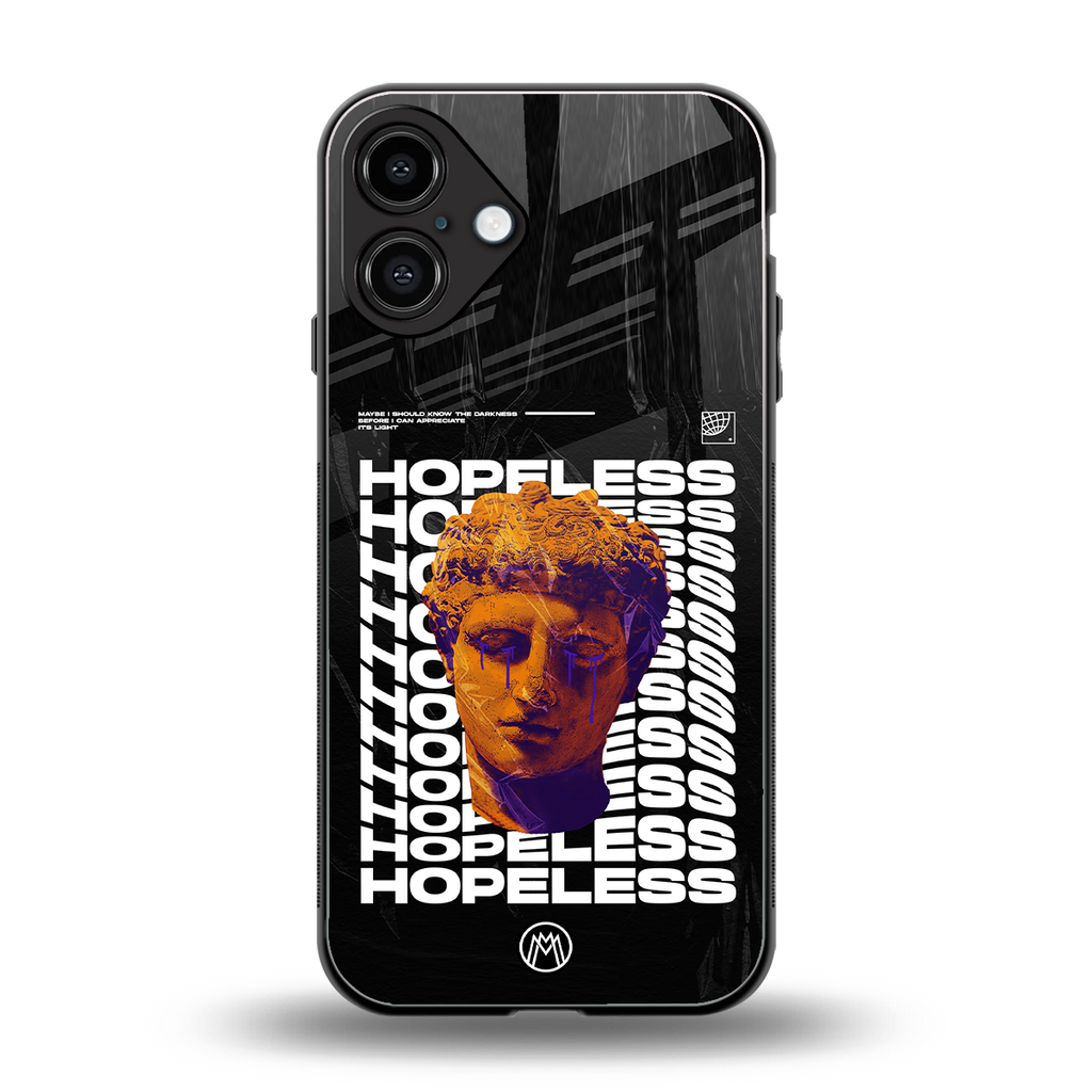 hopeless greek back phone cover | glass case for iphone 16 plus