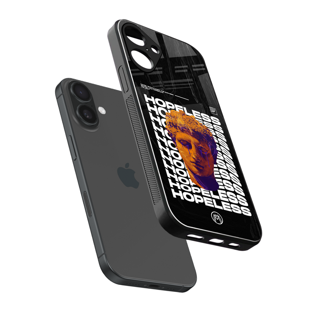 hopeless greek back phone cover | glass case for iphone 16 plus