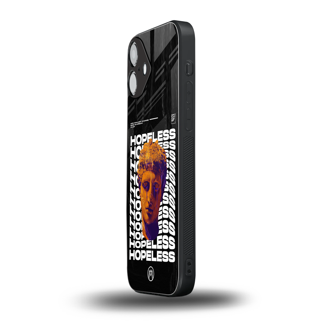 hopeless greek back phone cover | glass case for iphone 16 plus