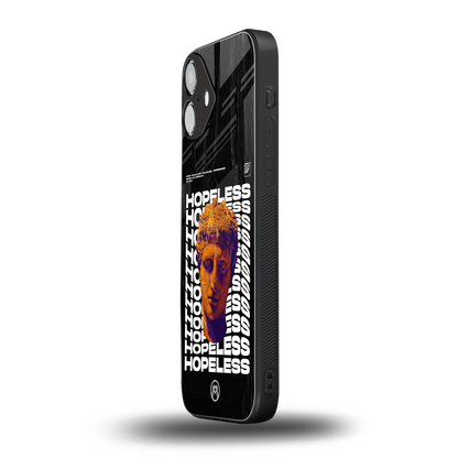 hopeless greek back phone cover | glass case for iphone 16 plus