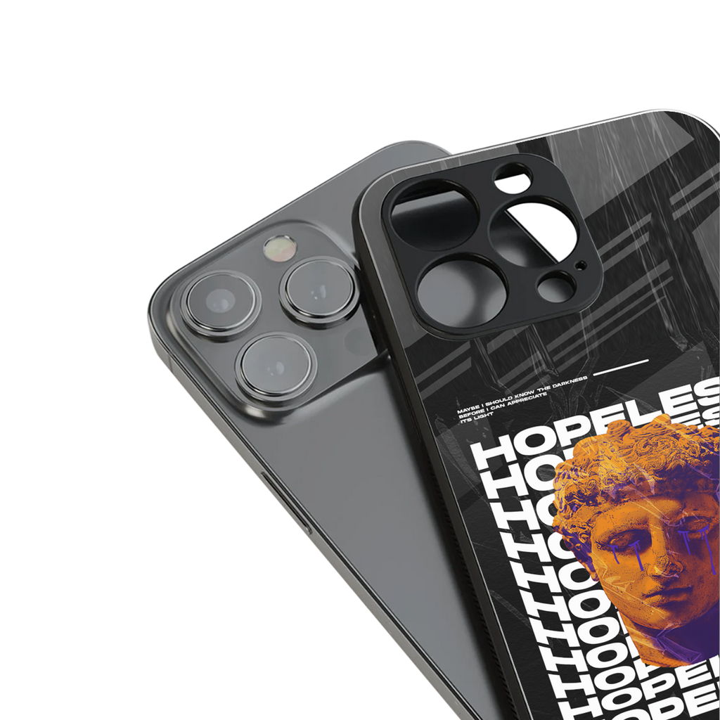 hopeless greek back phone cover | glass case for iphone 14 pro max