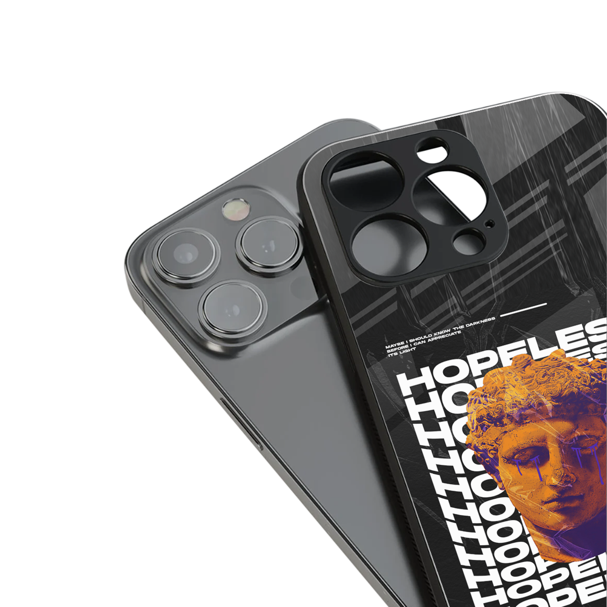 hopeless greek back phone cover | glass case for iphone 15 pro