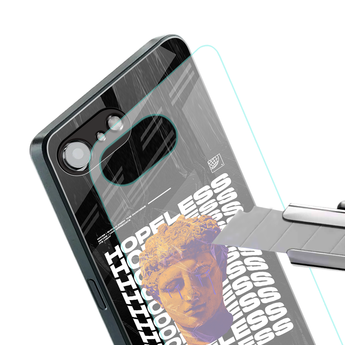 hopeless greek back phone cover | glass case for iphone 16e