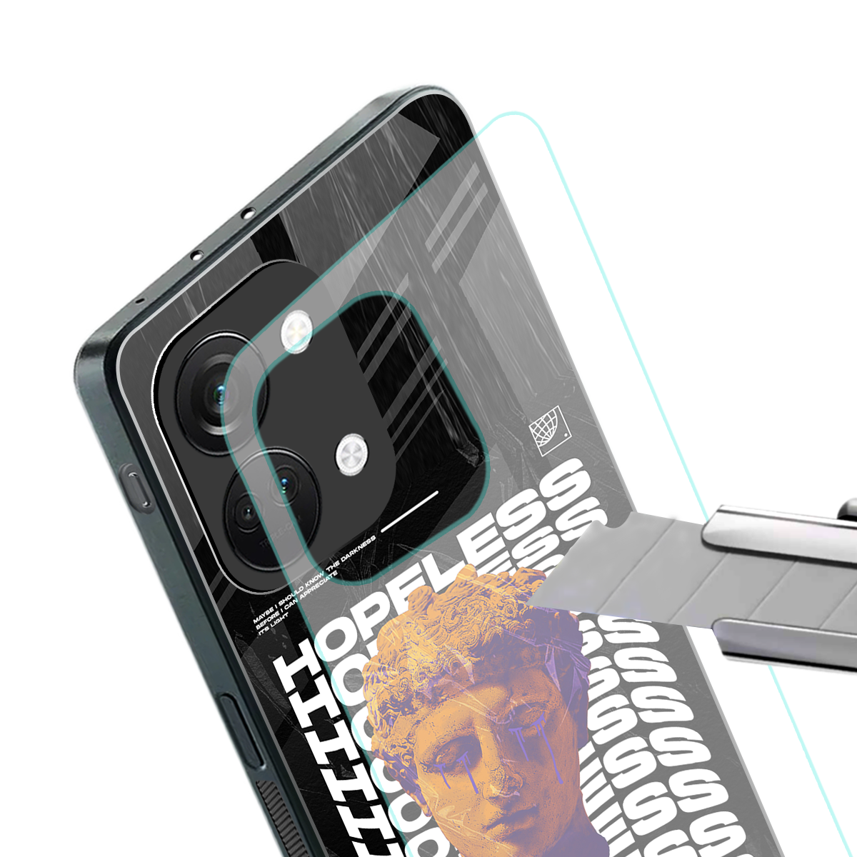 hopeless greek back phone cover | glass case for oneplus nord 3