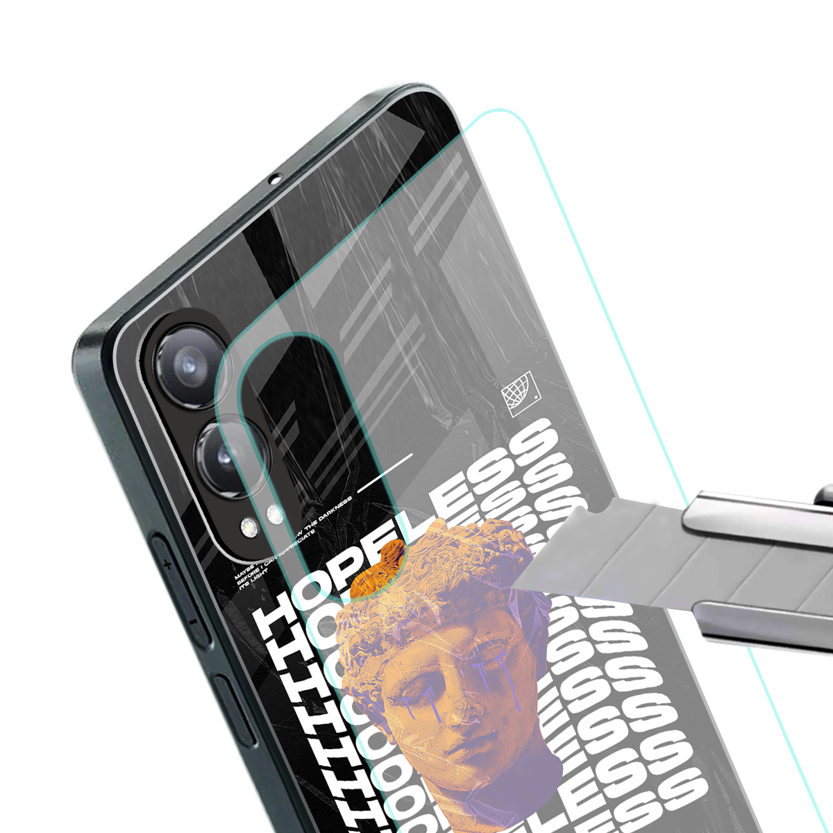 hopeless greek back phone cover | glass case for oneplus nord ce 4 lite