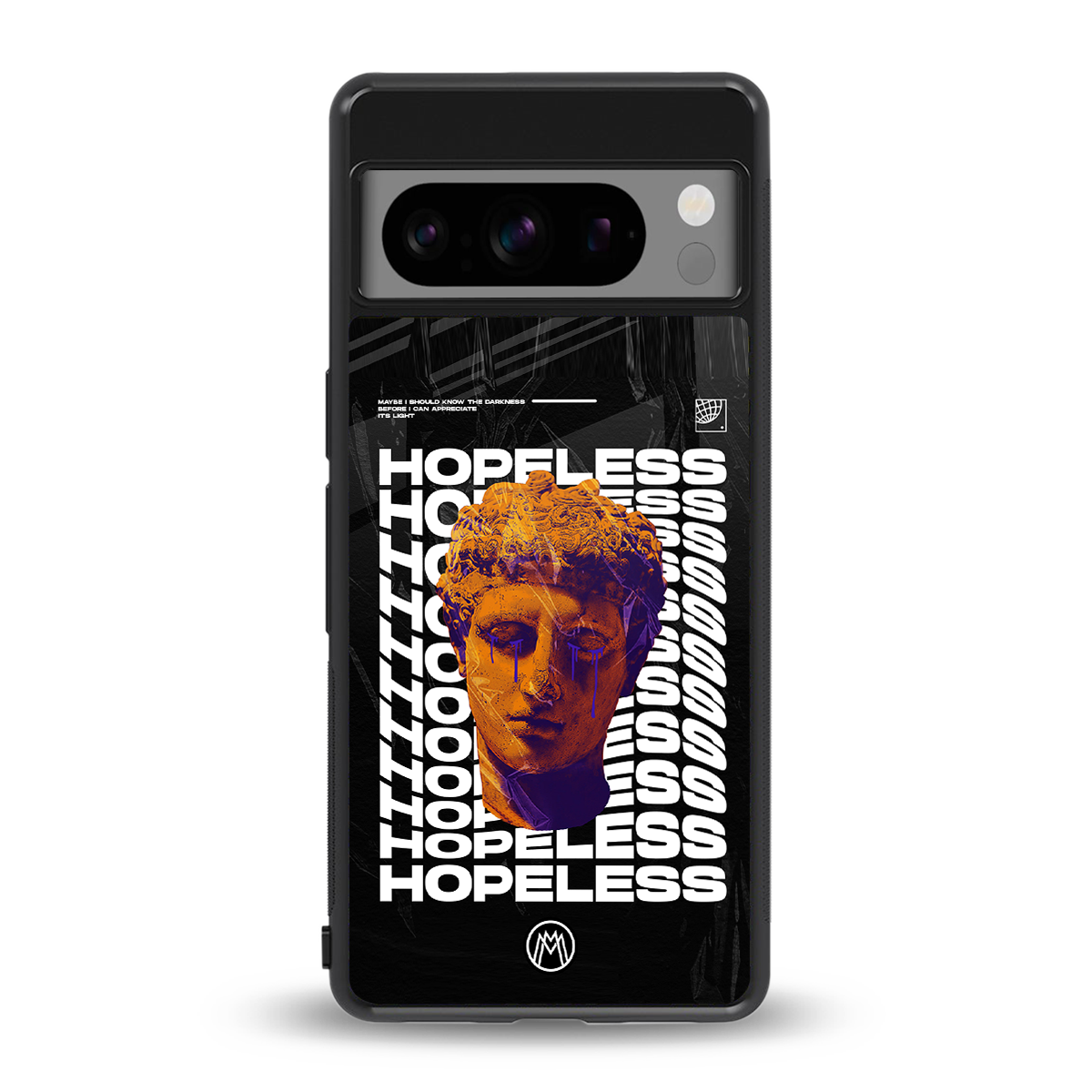 hopeless greek back phone cover | glass case for google pixel 8 pro