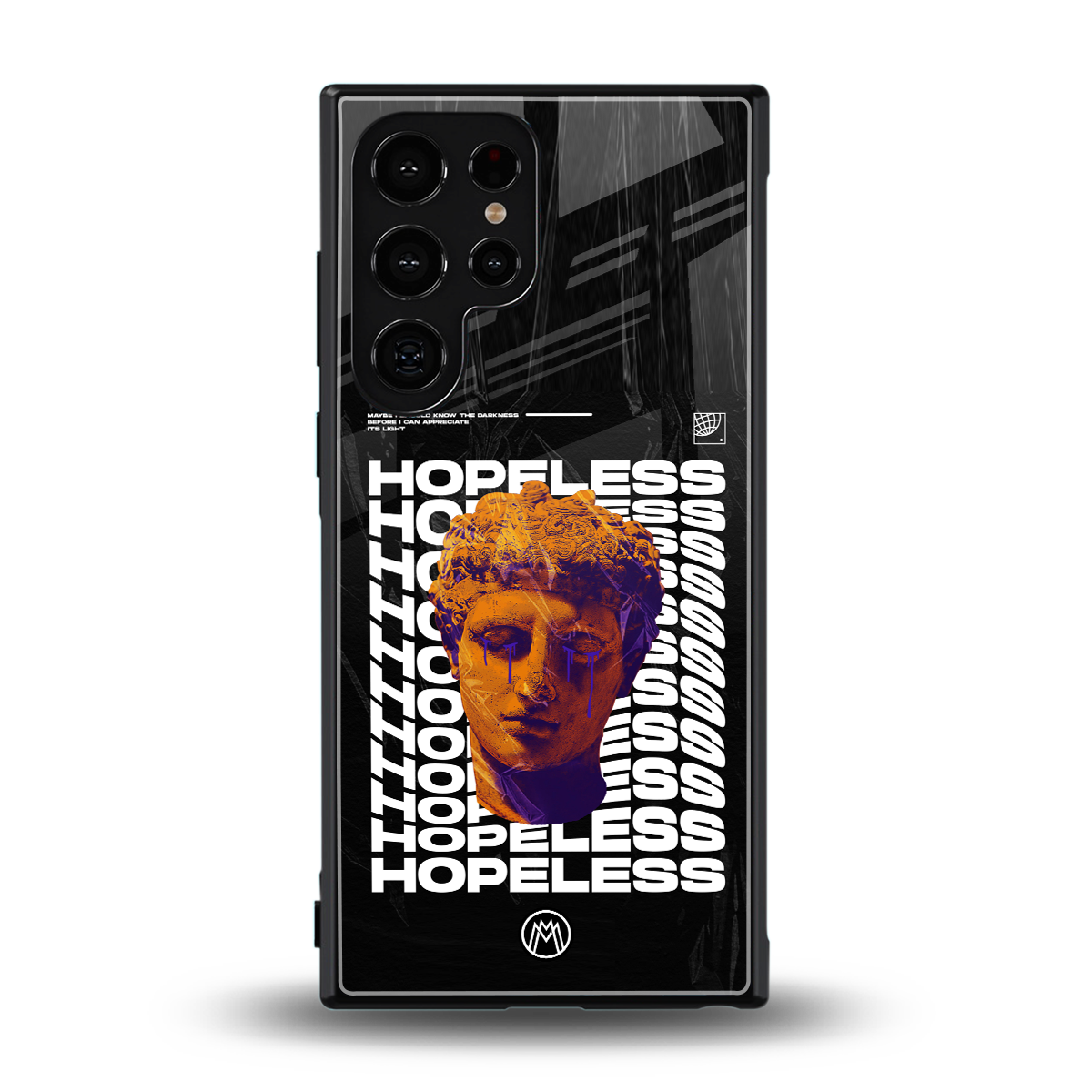 hopeless greek back phone cover | glass case for samsung galaxy s23 ultra